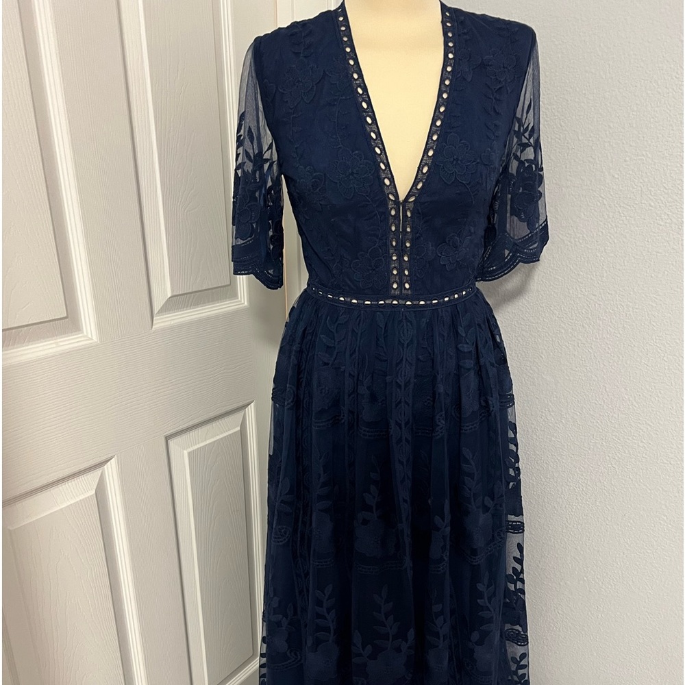 Navy Lace Maxi Dress